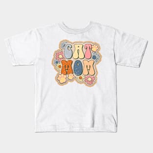 Retro Cat Mom Kids T-Shirt